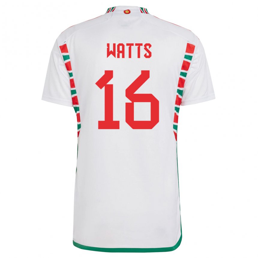 Niño Camiseta Gales Daniel Watts #16 Blanco 2ª Equipación 22-24 La Camisa