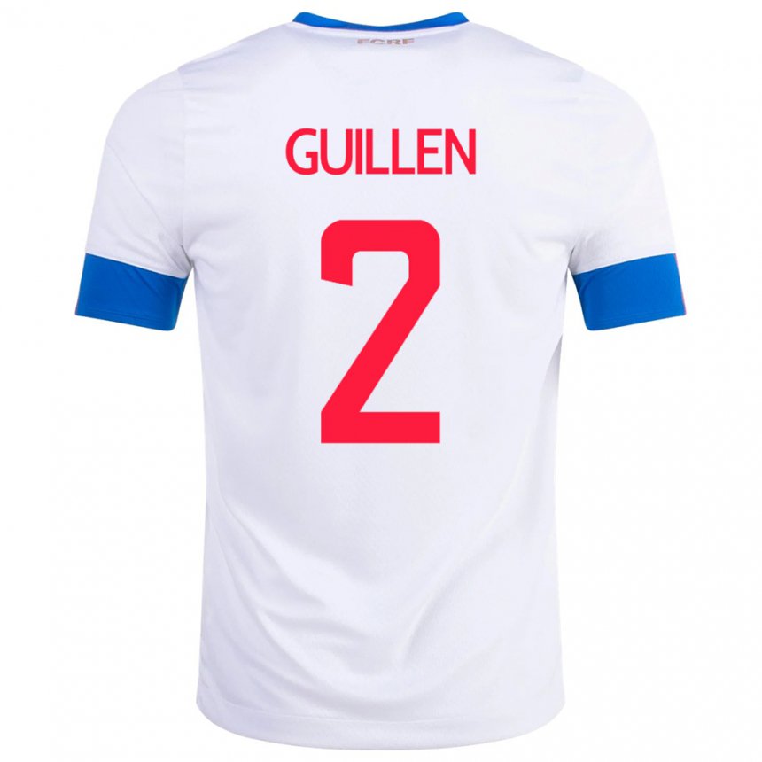 Niño Camiseta Costa Rica Gabriela Guillen #2 Blanco 2ª Equipación 22-24 La Camisa