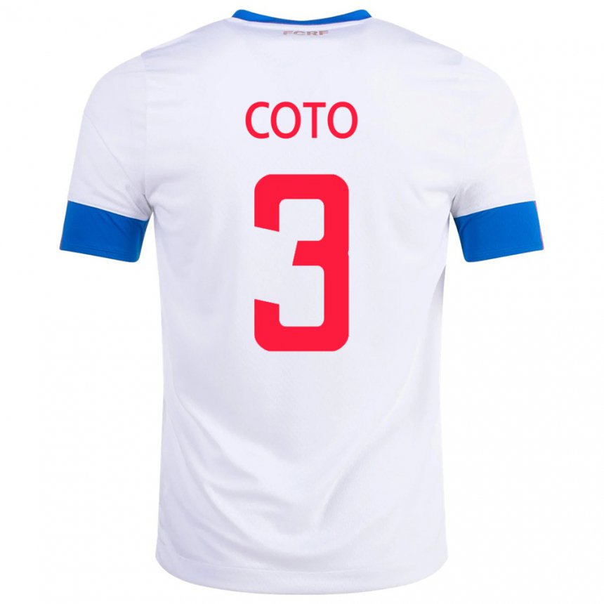Niño Camiseta Costa Rica Maria Coto #3 Blanco 2ª Equipación 22-24 La Camisa