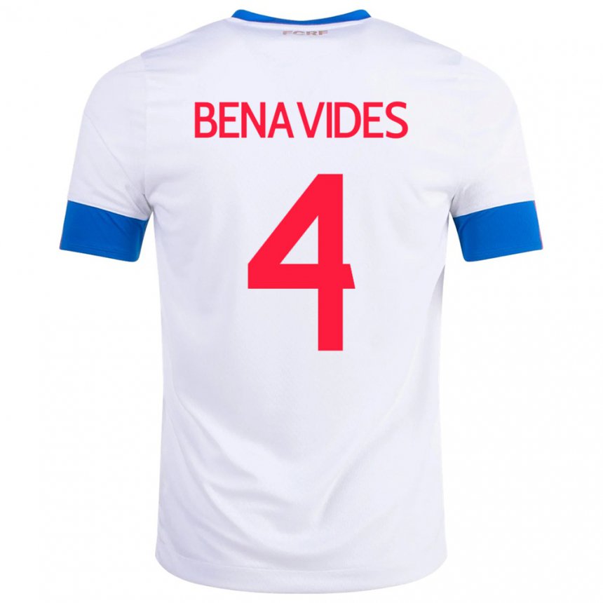 Niño Camiseta Costa Rica Mariana Benavides #4 Blanco 2ª Equipación 22-24 La Camisa