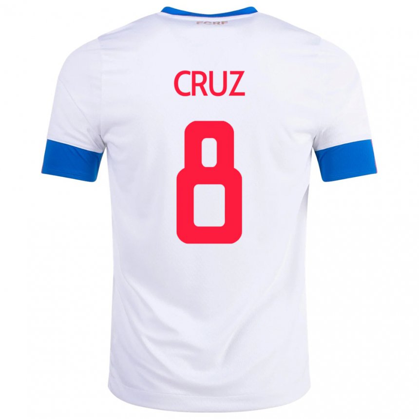 Niño Camiseta Costa Rica Daniela Cruz #8 Blanco 2ª Equipación 22-24 La Camisa