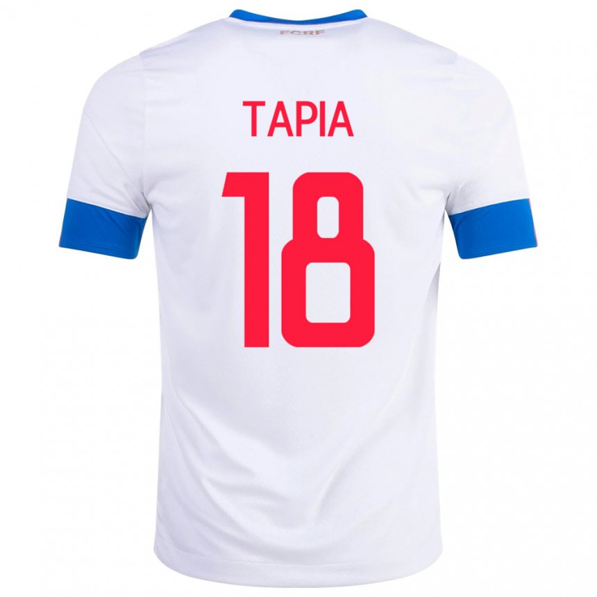 Niño Camiseta Costa Rica Priscilla Tapia #18 Blanco 2ª Equipación 22-24 La Camisa
