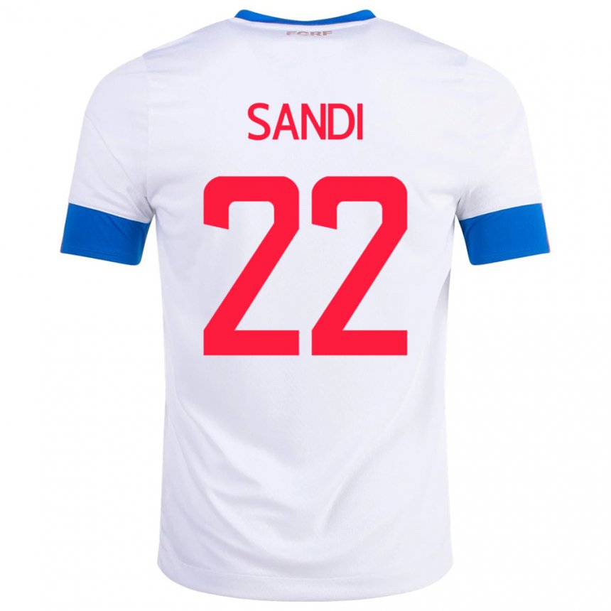 Niño Camiseta Costa Rica Cristel Sandi #22 Blanco 2ª Equipación 22-24 La Camisa