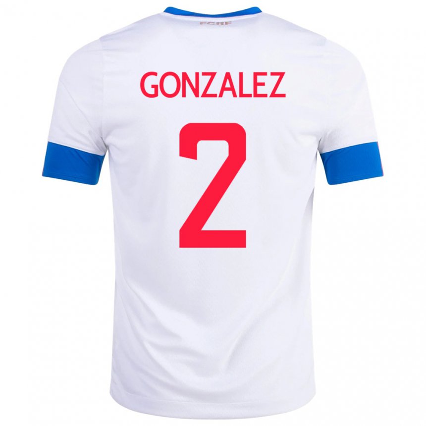 Niño Camiseta Costa Rica Julian Gonzalez #2 Blanco 2ª Equipación 22-24 La Camisa