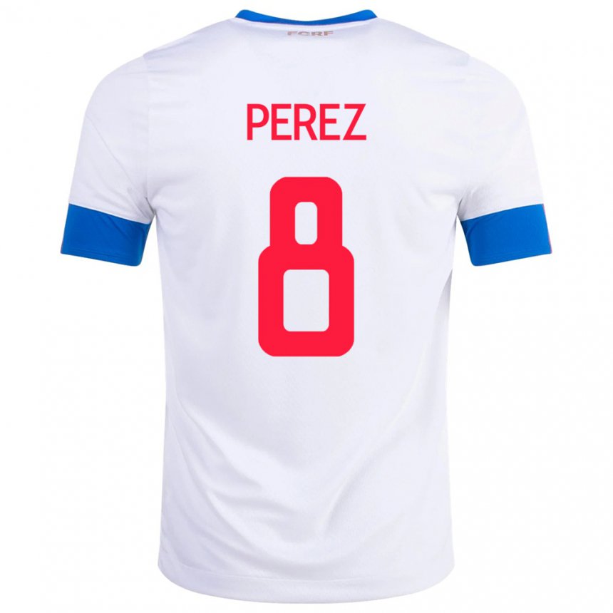 Niño Camiseta Costa Rica Creichel Perez #8 Blanco 2ª Equipación 22-24 La Camisa