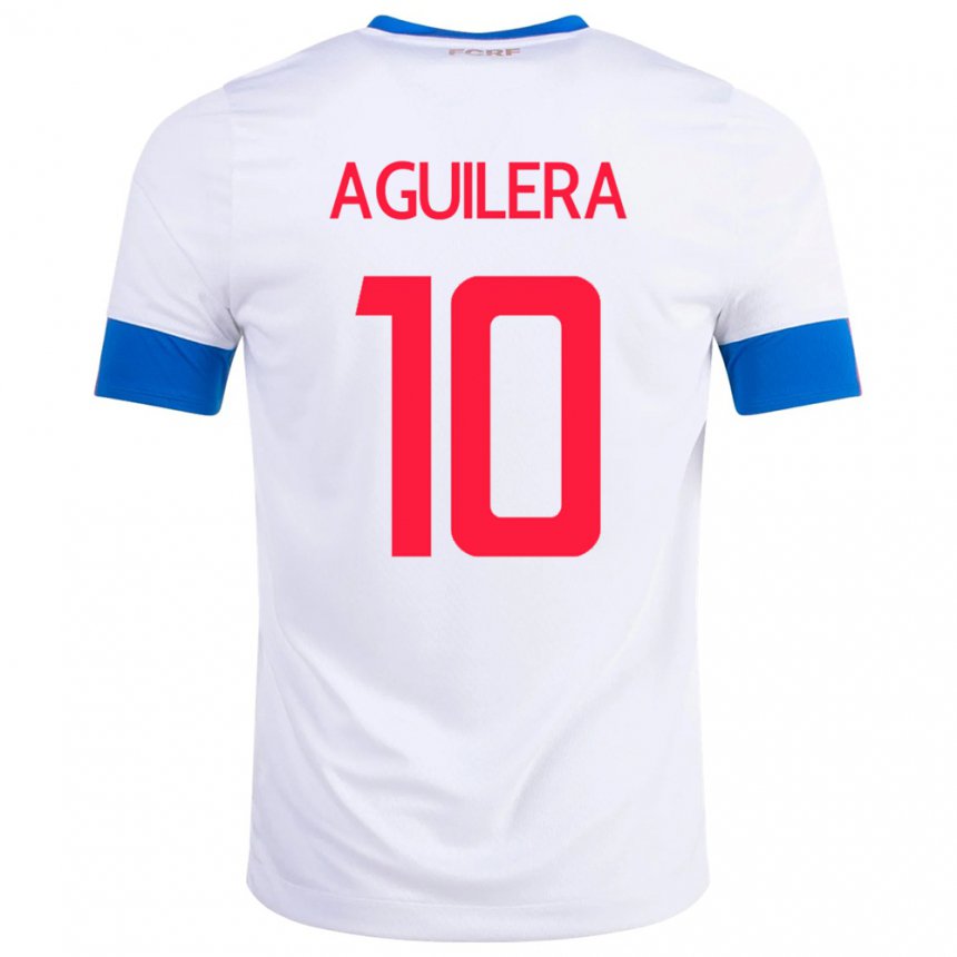 Niño Camiseta Costa Rica Brandon Aguilera #10 Blanco 2ª Equipación 22-24 La Camisa