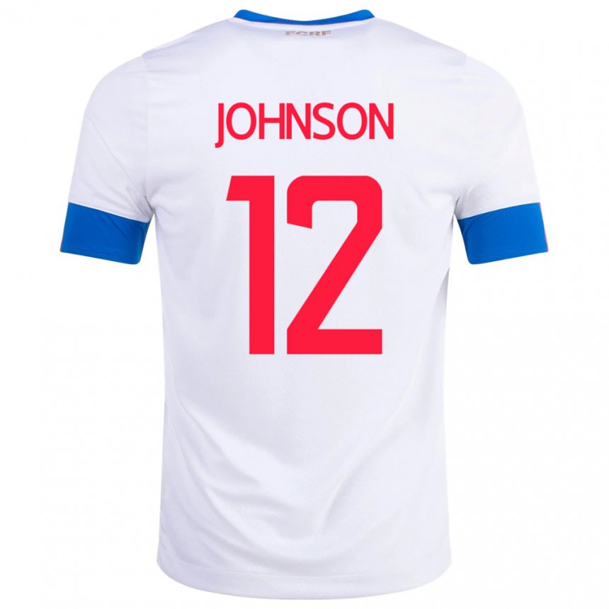 Niño Camiseta Costa Rica Shawn Johnson #12 Blanco 2ª Equipación 22-24 La Camisa