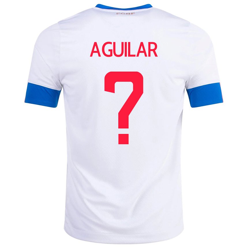 Niño Camiseta Costa Rica Deylan Aguilar #0 Blanco 2ª Equipación 22-24 La Camisa