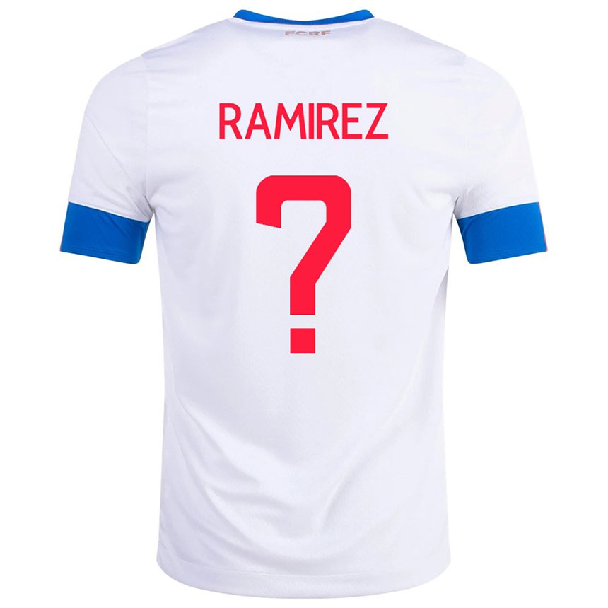 Niño Camiseta Costa Rica Walter Ramirez #0 Blanco 2ª Equipación 22-24 La Camisa