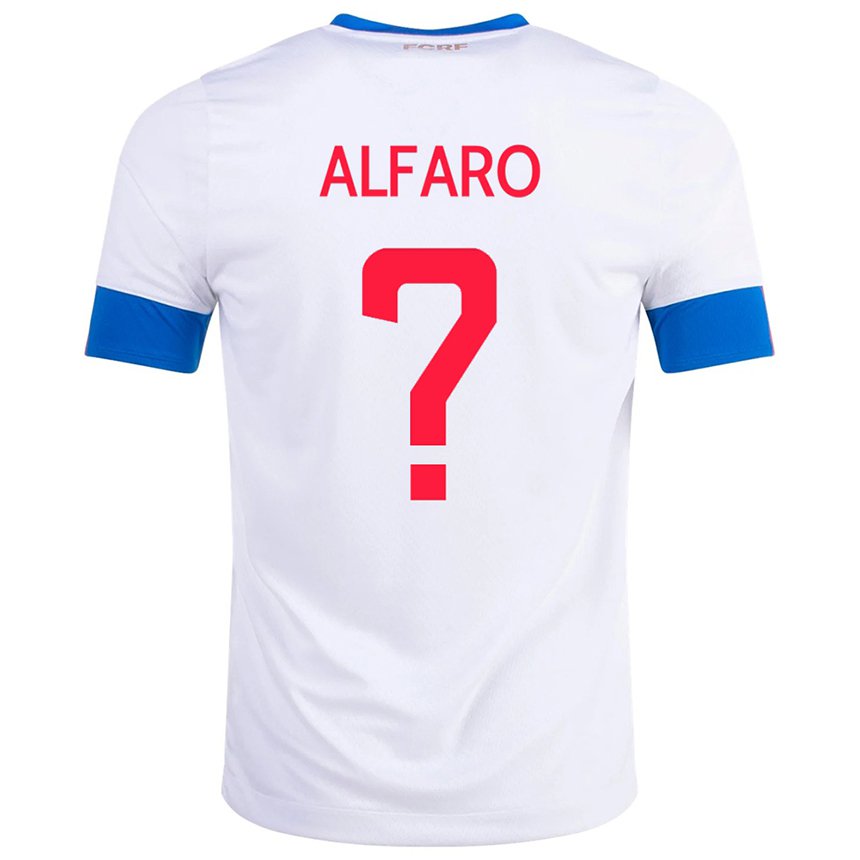 Niño Camiseta Costa Rica Juan Alfaro #0 Blanco 2ª Equipación 22-24 La Camisa