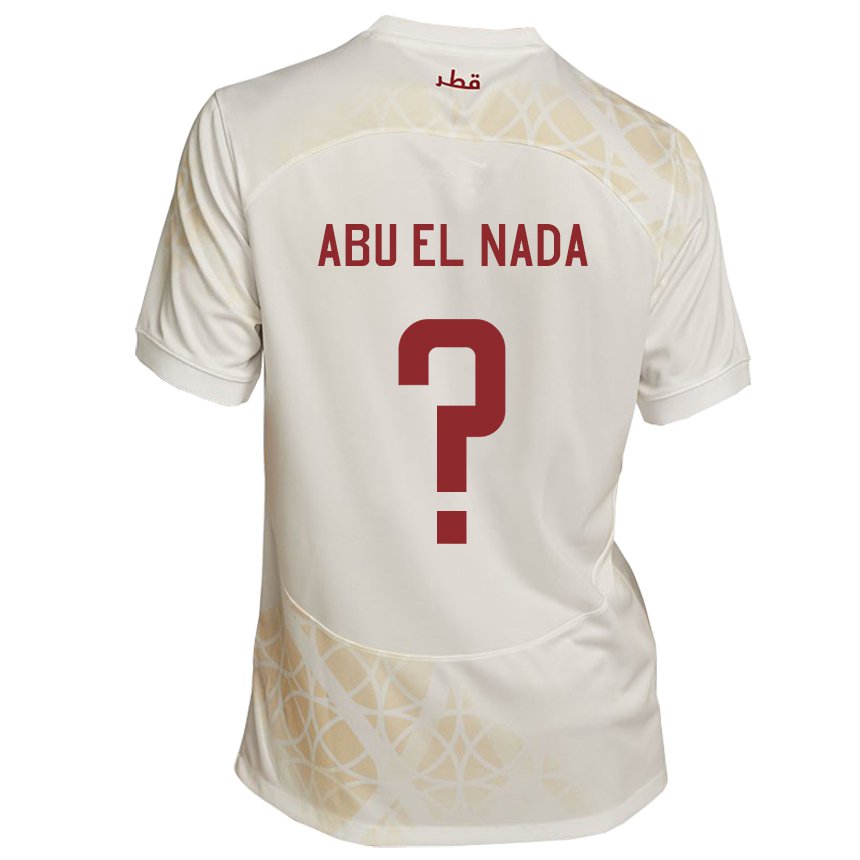 Niño Camiseta Catar Mahmoud Abu El Nada #0 Beis Dorado 2ª Equipación 22-24 La Camisa