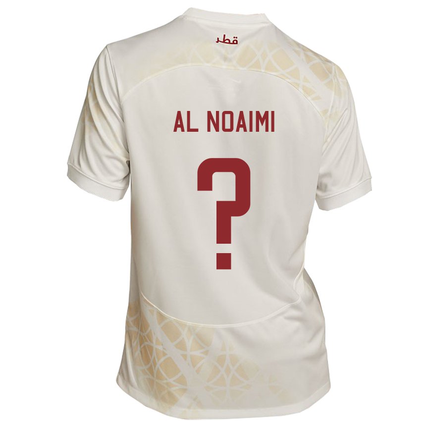 Niño Camiseta Catar Mohammad Al Noaimi #0 Beis Dorado 2ª Equipación 22-24 La Camisa