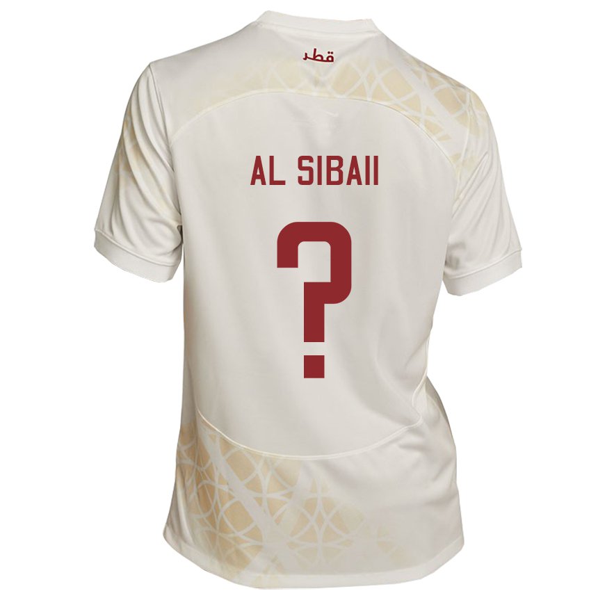 Niño Camiseta Catar Ahmad Al Sibaii #0 Beis Dorado 2ª Equipación 22-24 La Camisa