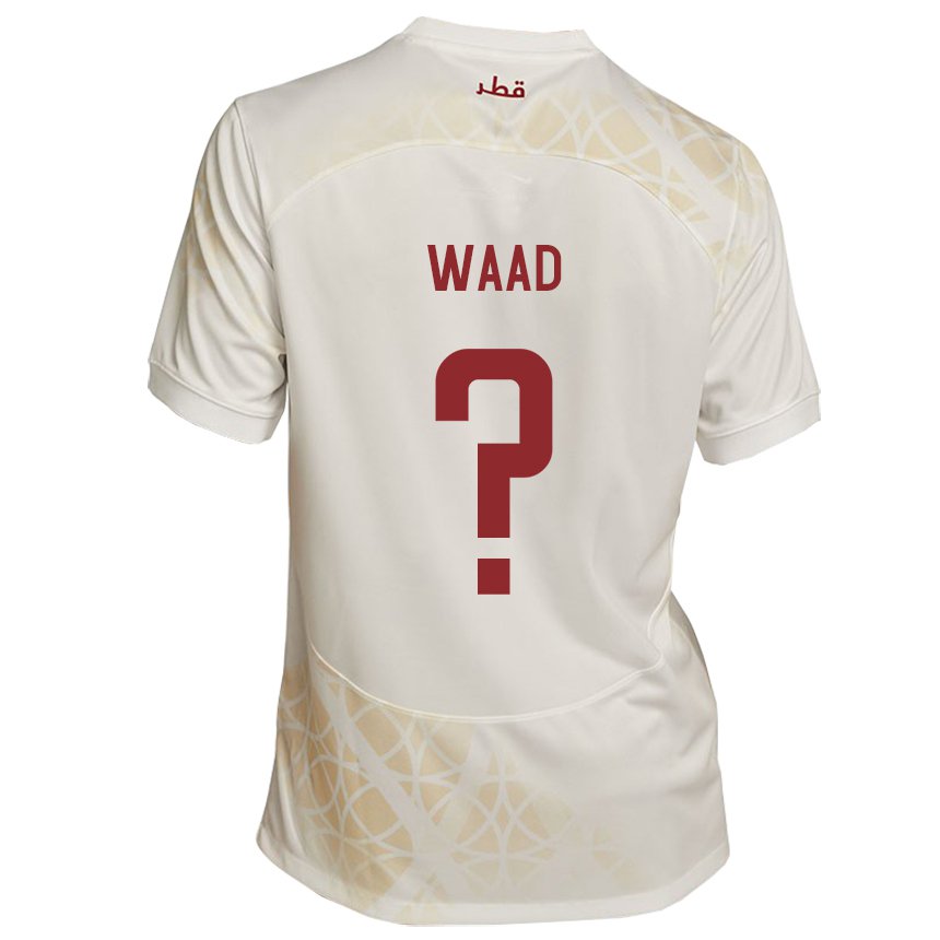 Niño Camiseta Catar Mohammad Waad #0 Beis Dorado 2ª Equipación 22-24 La Camisa