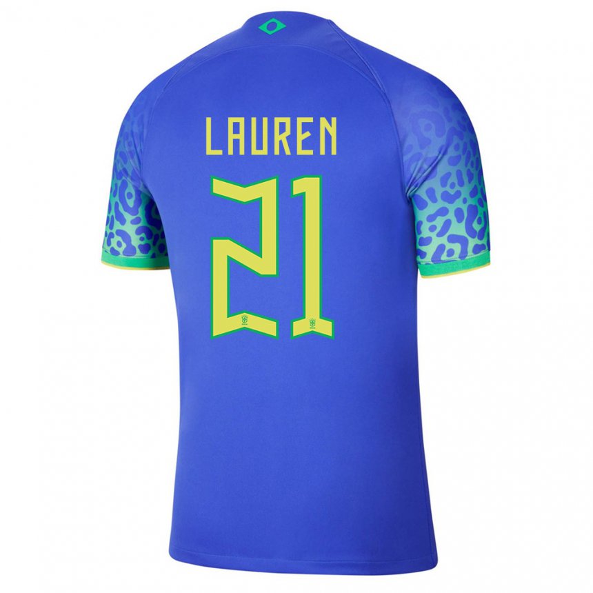 Niño Camiseta Brasil Lauren Costa #21 Azul 2ª Equipación 22-24 La Camisa