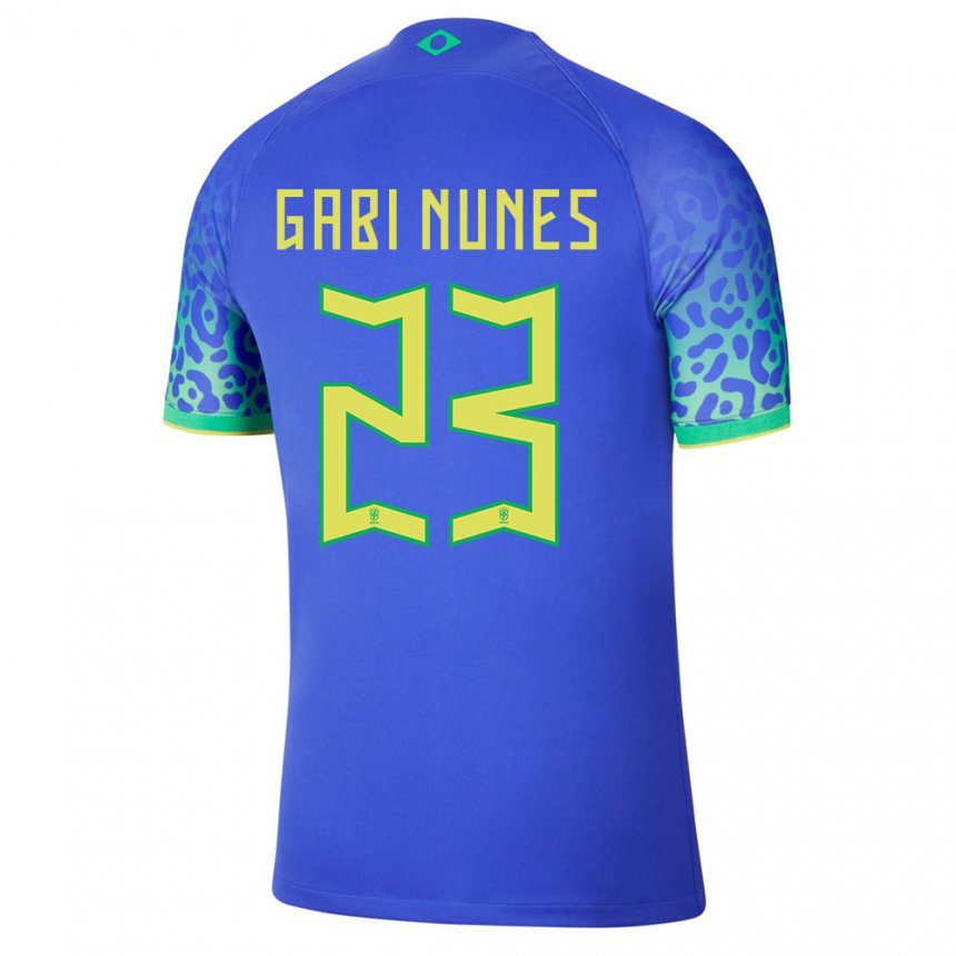 Niño Camiseta Brasil Gabi Nunes #23 Azul 2ª Equipación 22-24 La Camisa