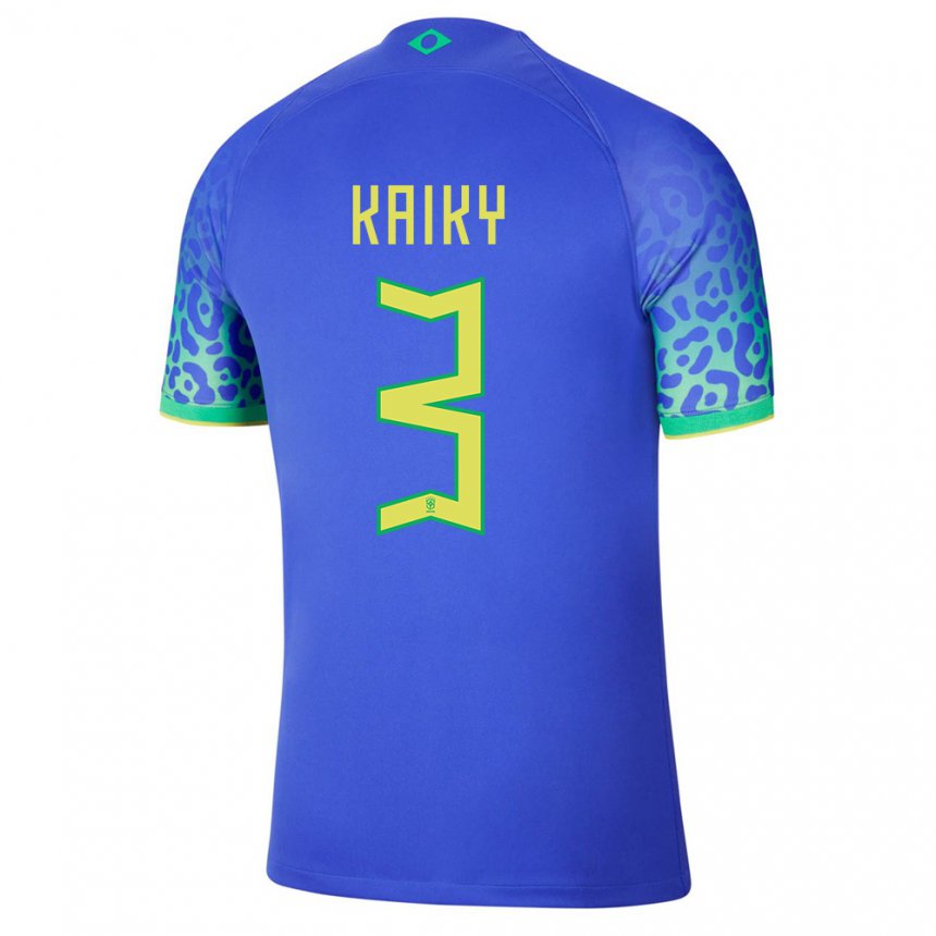 Niño Camiseta Brasil Kaiky #3 Azul 2ª Equipación 22-24 La Camisa