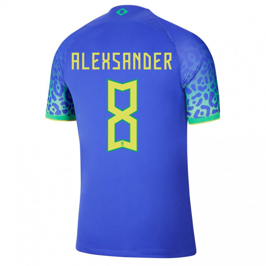 Niño Camiseta Brasil Alexsander #8 Azul 2ª Equipación 22-24 La Camisa