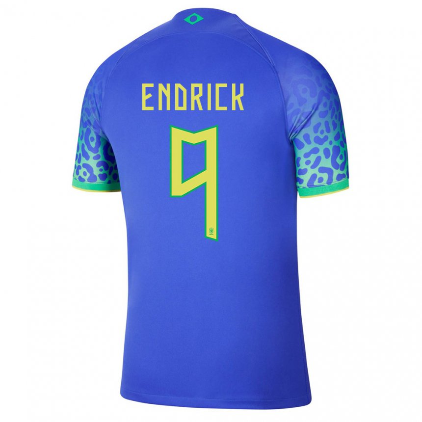 Niño Camiseta Brasil Endrick #9 Azul 2ª Equipación 22-24 La Camisa