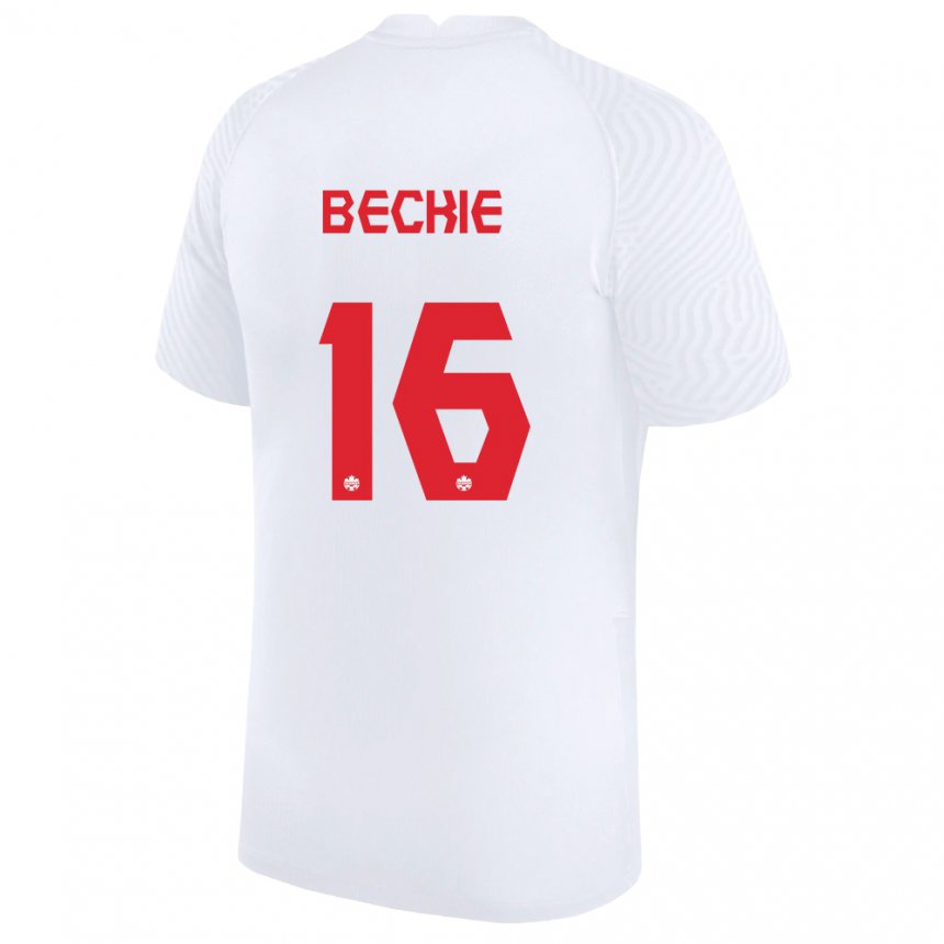 Niño Camiseta Canadá Janine Beckie #16 Blanco 2ª Equipación 22-24 La Camisa