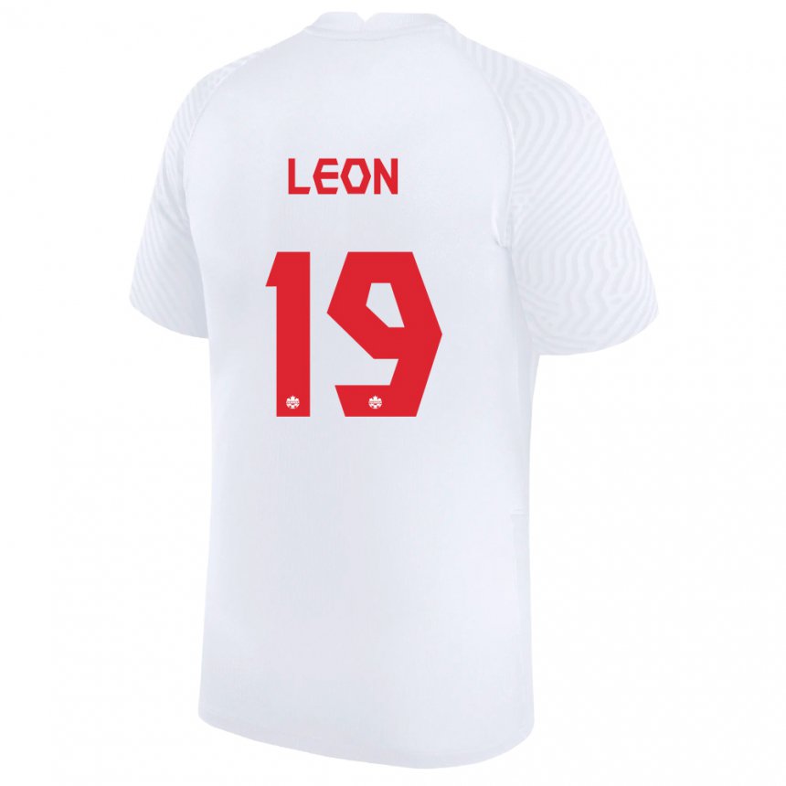 Niño Camiseta Canadá Adriana Leon #19 Blanco 2ª Equipación 22-24 La Camisa
