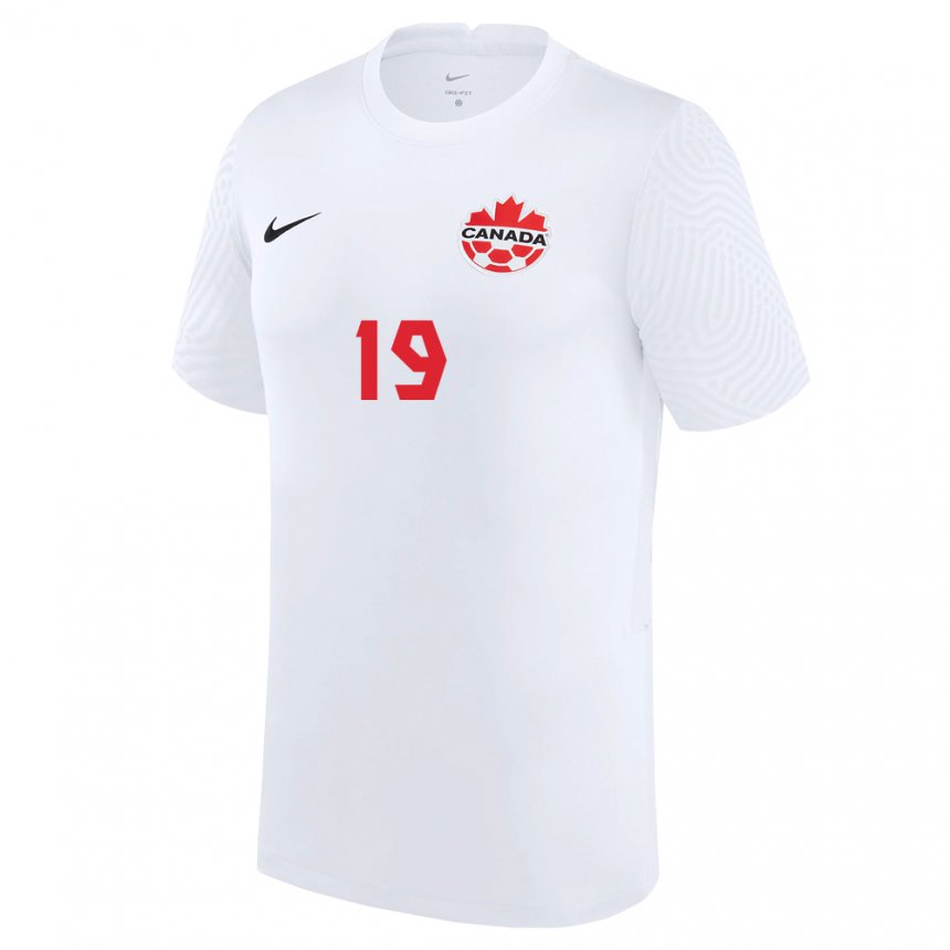 Niño Camiseta Canadá Adriana Leon #19 Blanco 2ª Equipación 22-24 La Camisa