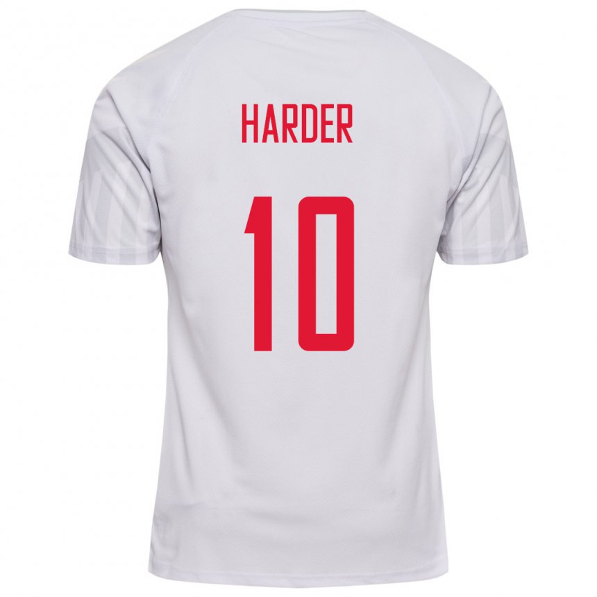 Niño Camiseta Dinamarca Pernille Harder #10 Blanco 2ª Equipación 22-24 La Camisa