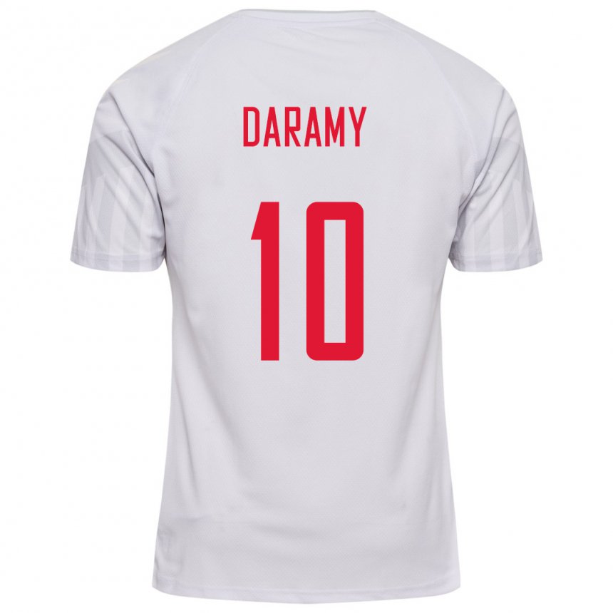 Niño Camiseta Dinamarca Mohamed Daramy #10 Blanco 2ª Equipación 22-24 La Camisa