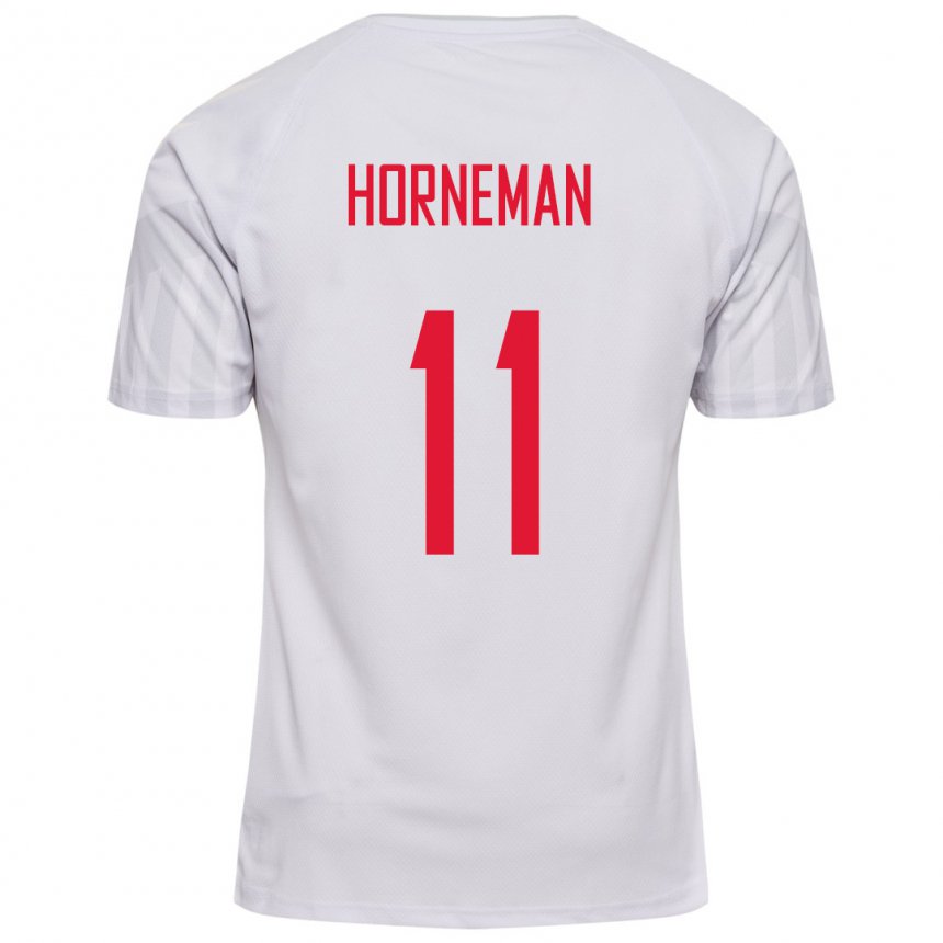 Niño Camiseta Dinamarca Charly Horneman #11 Blanco 2ª Equipación 22-24 La Camisa
