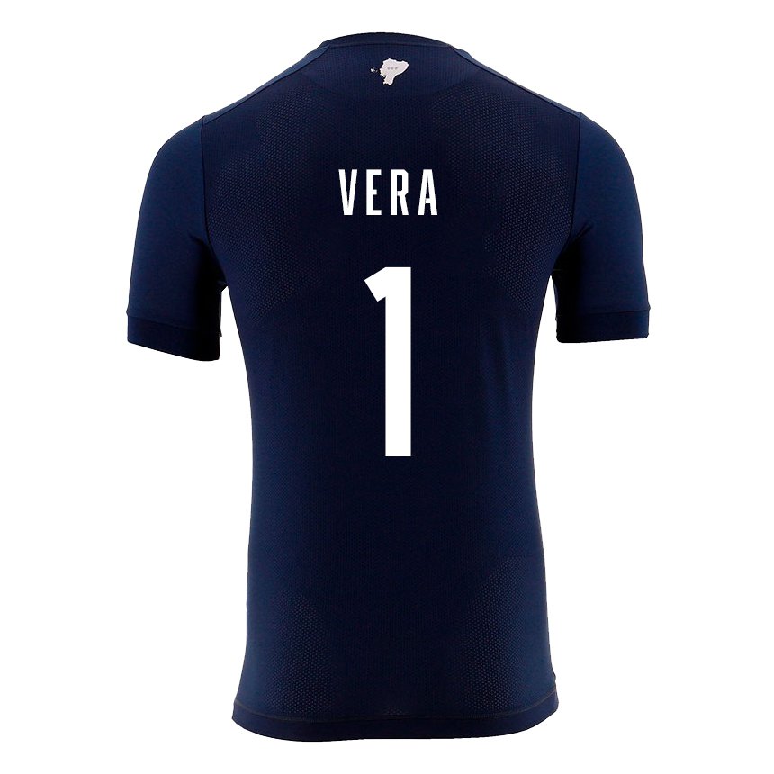Niño Camiseta Ecuador Andrea Vera #1 Azul Marino 2ª Equipación 22-24 La Camisa