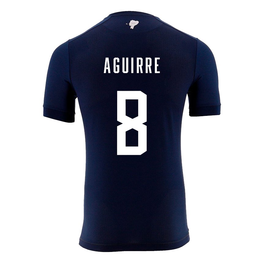 Niño Camiseta Ecuador Marthina Aguirre #8 Azul Marino 2ª Equipación 22-24 La Camisa