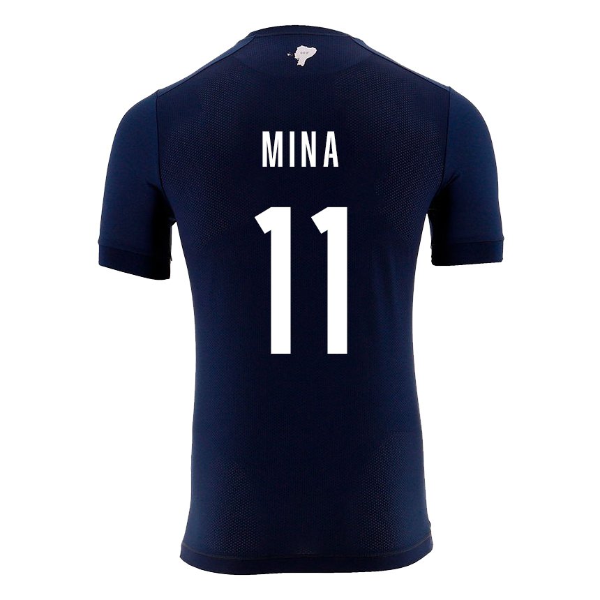 Niño Camiseta Ecuador Ariel Mina #11 Azul Marino 2ª Equipación 22-24 La Camisa