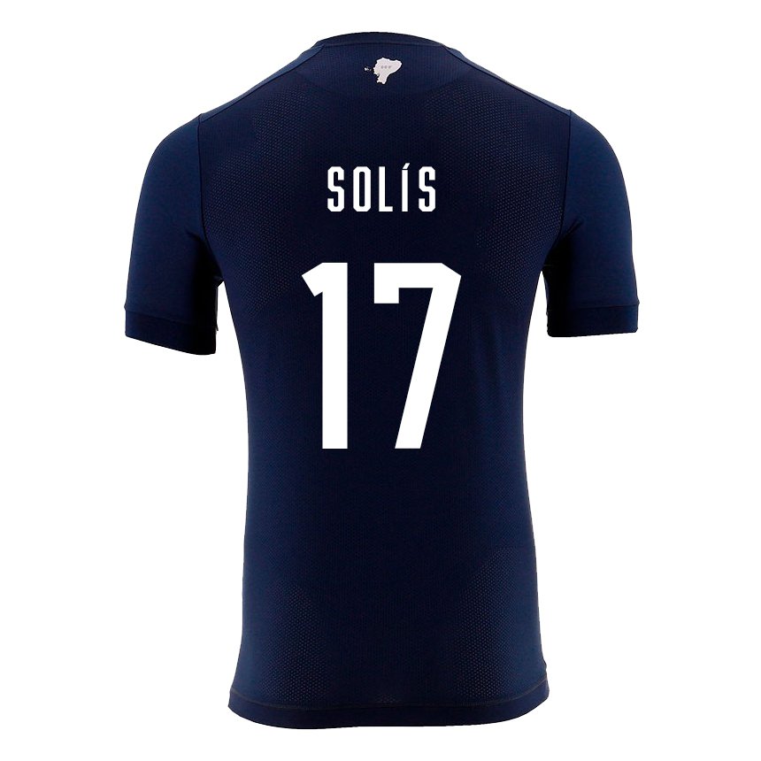 Niño Camiseta Ecuador Mathias Solis #17 Azul Marino 2ª Equipación 22-24 La Camisa