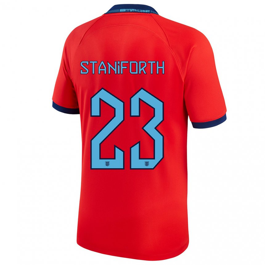 Niño Camiseta Inglaterra Lucy Staniforth #23 Rojo 2ª Equipación 22-24 La Camisa