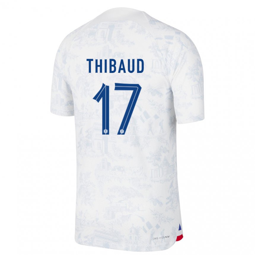 Niño Camiseta Francia Julie Thibaud #17 Blanco Azul 2ª Equipación 22-24 La Camisa