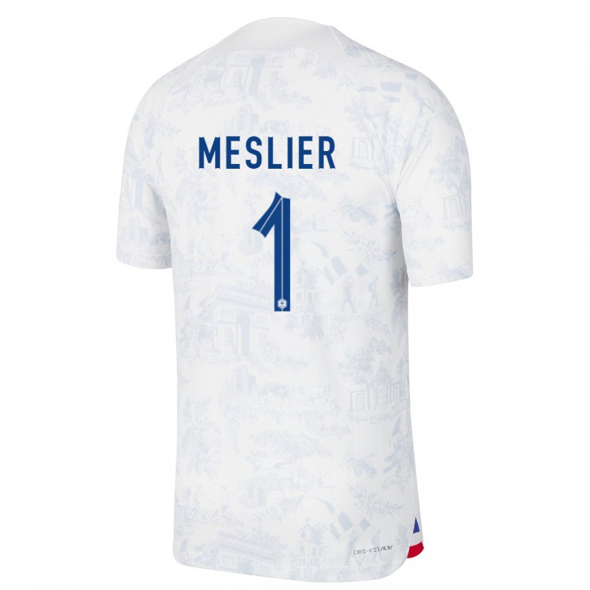 Niño Camiseta Francia Illan Meslier #1 Blanco Azul 2ª Equipación 22-24 La Camisa