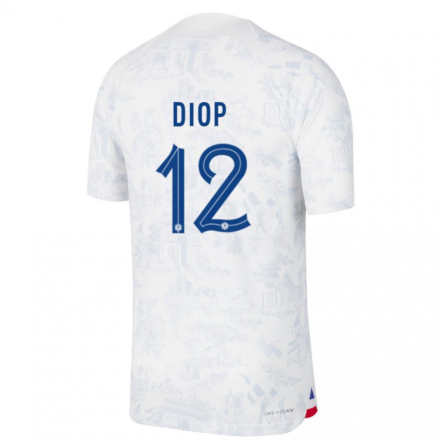 Niño Camiseta Francia Sofiane Diop #12 Blanco Azul 2ª Equipación 22-24 La Camisa
