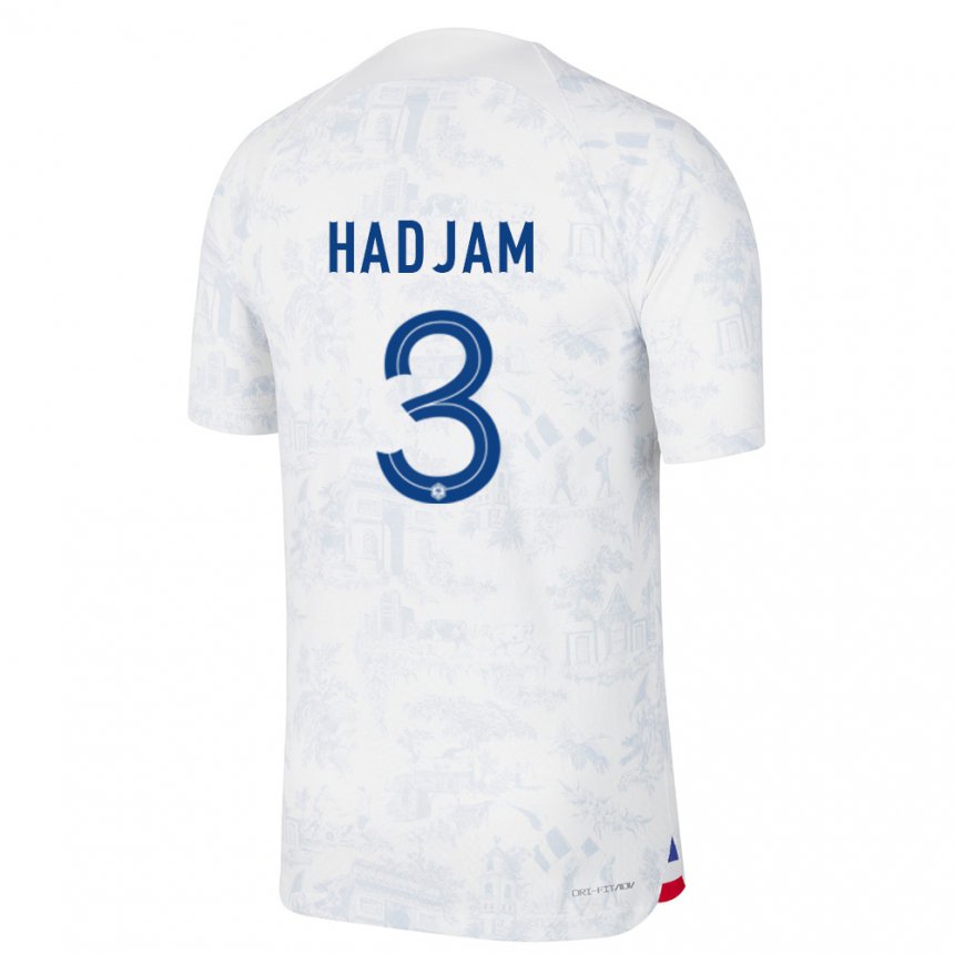 Niño Camiseta Francia Jaouen Hadjam #3 Blanco Azul 2ª Equipación 22-24 La Camisa