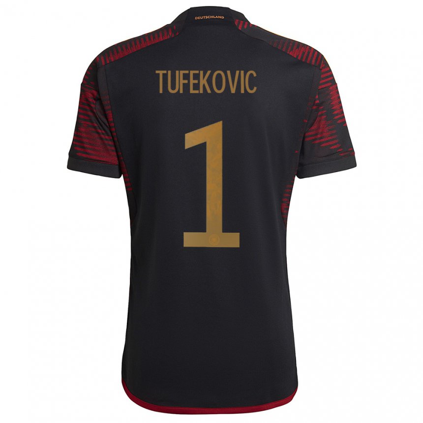 Niño Camiseta Alemania Martina Tufekovic #1 Granate Negro 2ª Equipación 22-24 La Camisa
