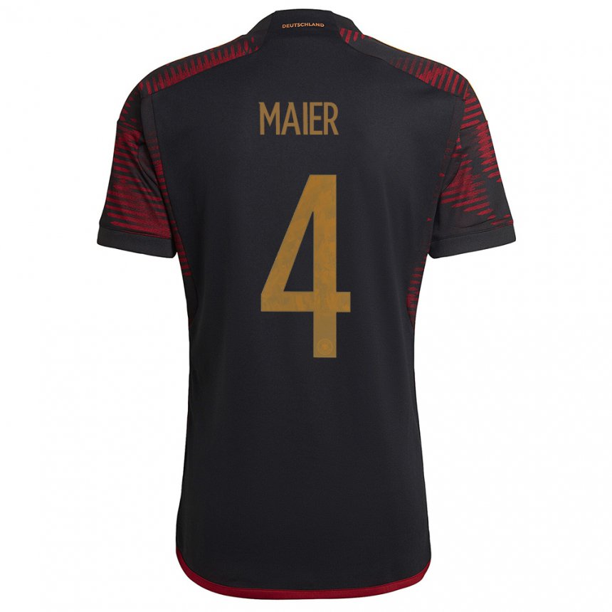 Niño Camiseta Alemania Leonie Maier #4 Granate Negro 2ª Equipación 22-24 La Camisa