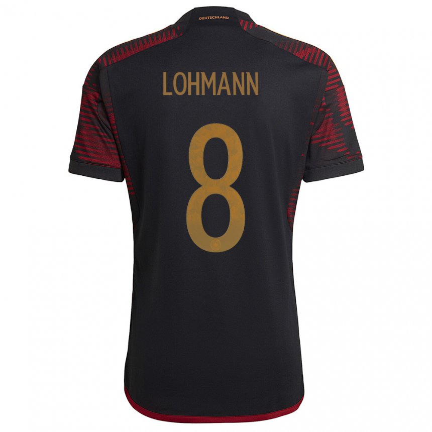 Niño Camiseta Alemania Sydney Lohmann #8 Granate Negro 2ª Equipación 22-24 La Camisa