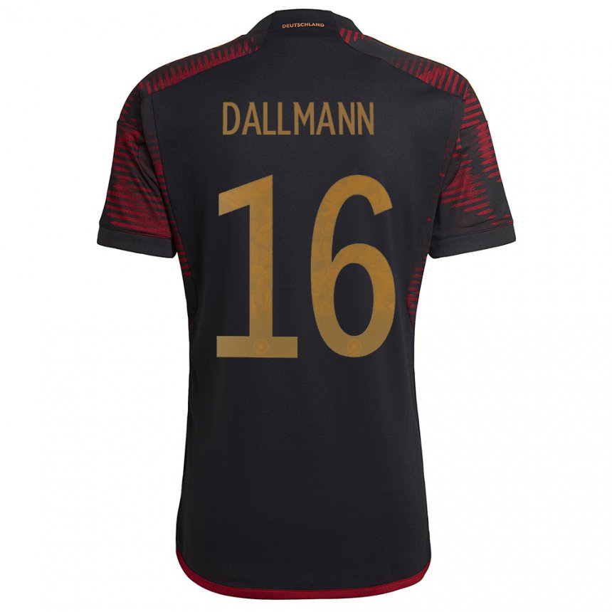 Niño Camiseta Alemania Linda Dallmann #16 Granate Negro 2ª Equipación 22-24 La Camisa