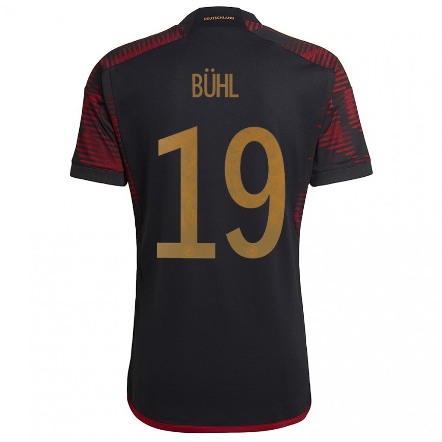 Niño Camiseta Alemania Klara Buhl #19 Granate Negro 2ª Equipación 22-24 La Camisa