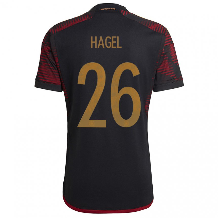 Niño Camiseta Alemania Chantal Hagel #26 Granate Negro 2ª Equipación 22-24 La Camisa