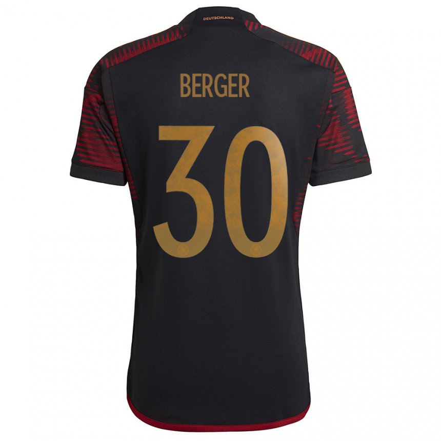 Niño Camiseta Alemania Ann Katrin Berger #30 Granate Negro 2ª Equipación 22-24 La Camisa