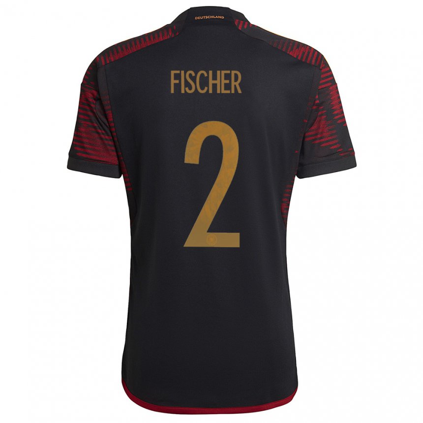 Niño Camiseta Alemania Kilian Fischer #2 Granate Negro 2ª Equipación 22-24 La Camisa