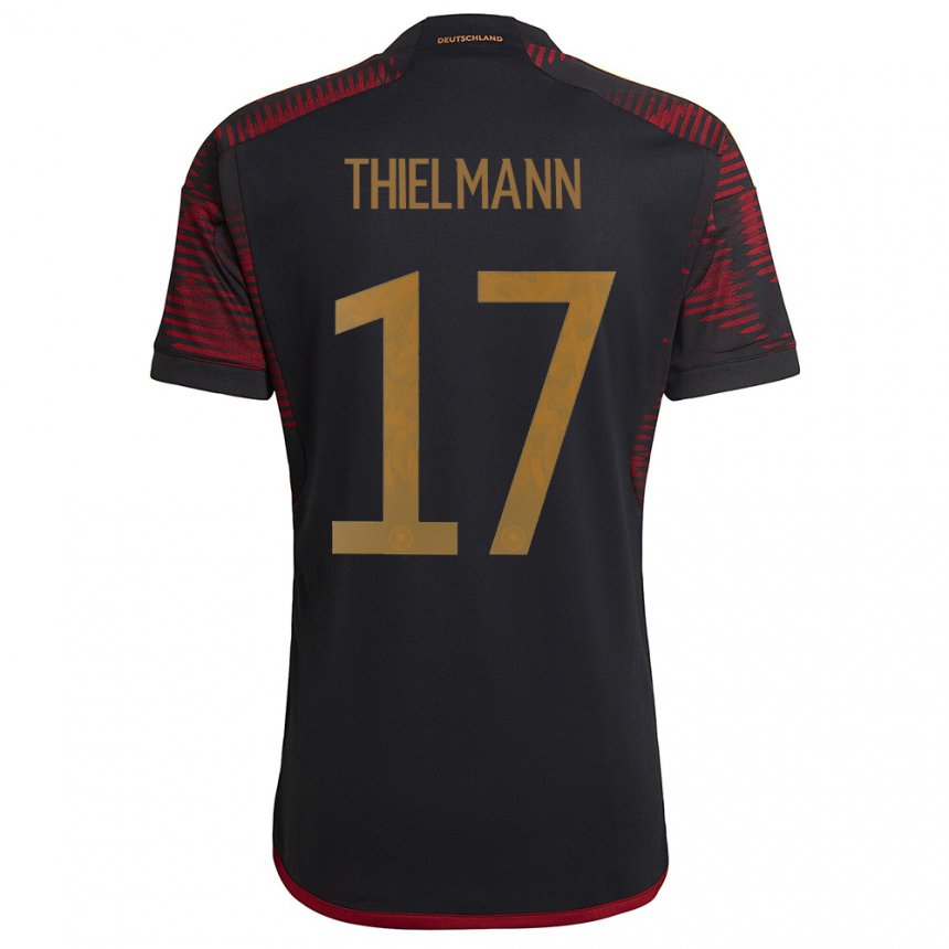 Niño Camiseta Alemania Jan Thielmann #17 Granate Negro 2ª Equipación 22-24 La Camisa