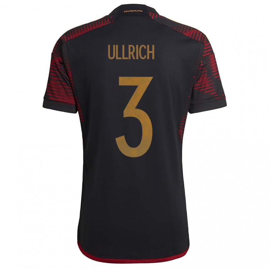 Niño Camiseta Alemania Lukas Ullrich #3 Granate Negro 2ª Equipación 22-24 La Camisa