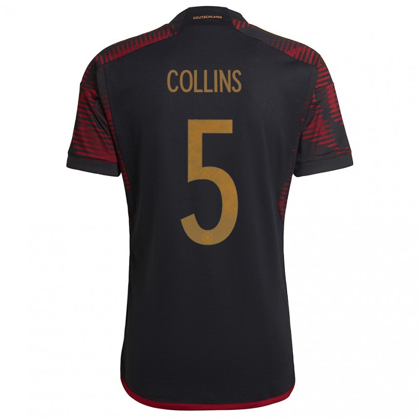 Niño Camiseta Alemania Nnamdi Collins #5 Granate Negro 2ª Equipación 22-24 La Camisa