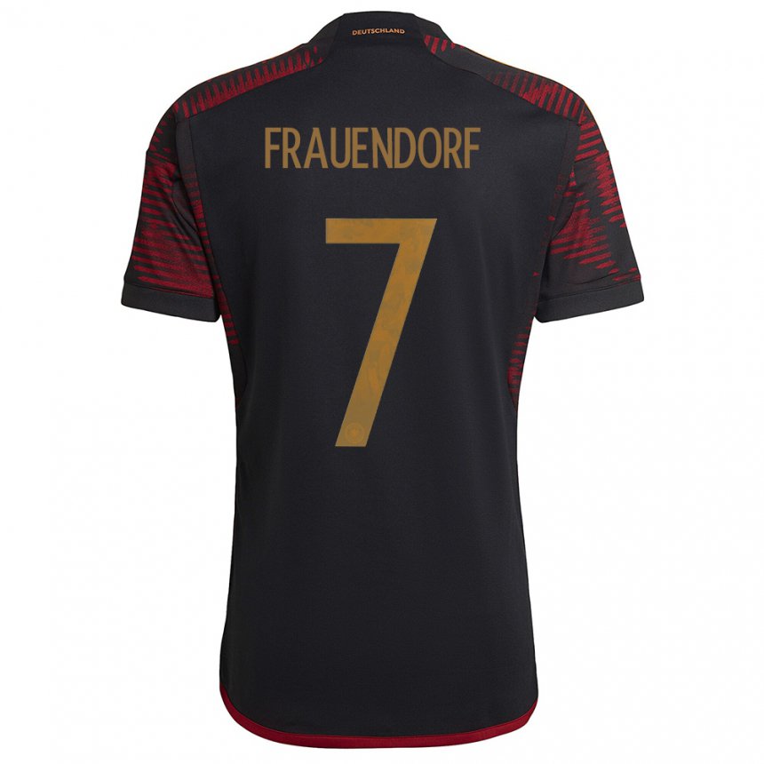 Niño Camiseta Alemania Melkamu Frauendorf #7 Granate Negro 2ª Equipación 22-24 La Camisa